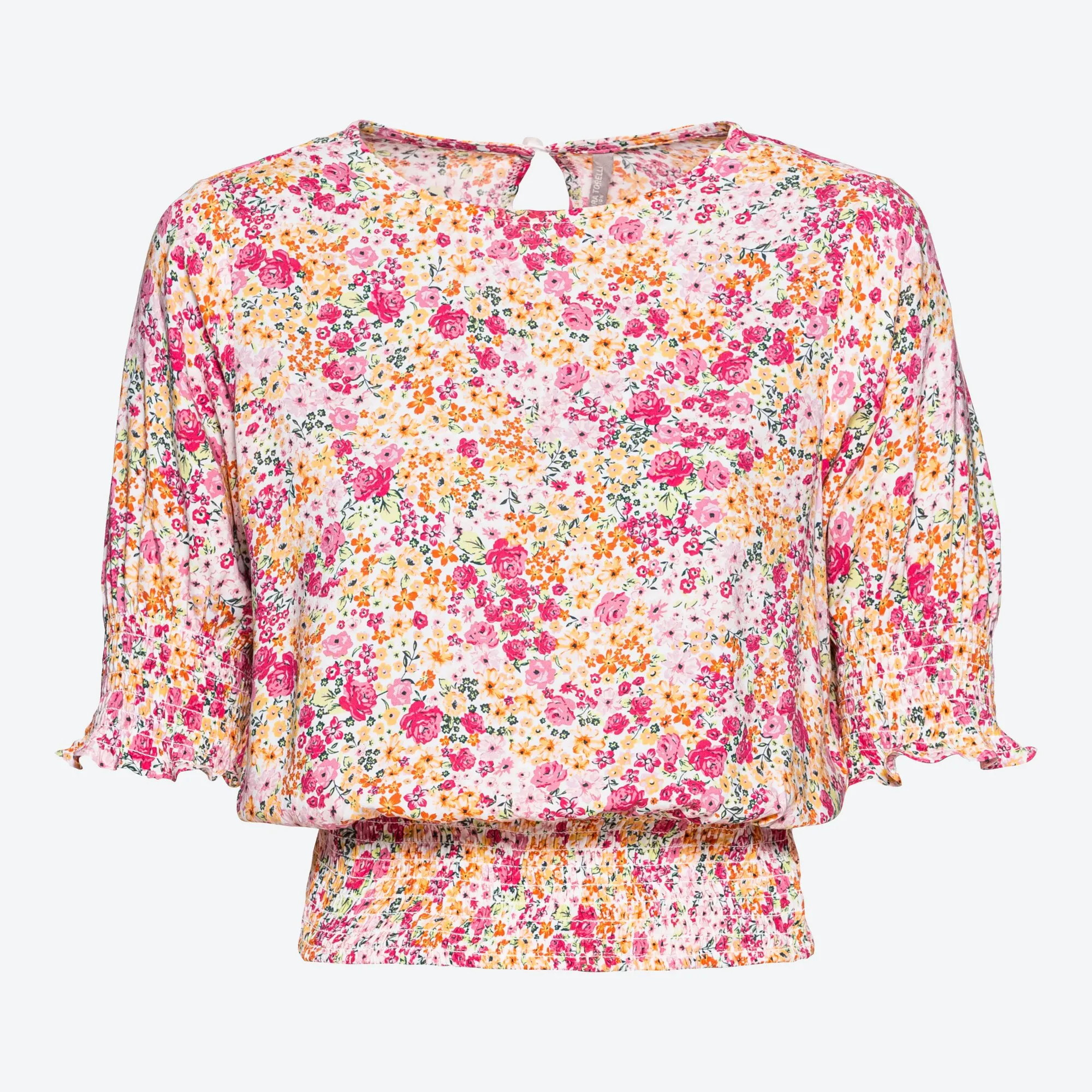 Damen-Bluse mit Smok-Einsätzen