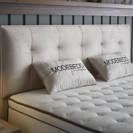 Boxspring met opbergruimte Modebedd - Beige / Antraciet