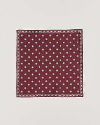 Brunello Cucinelli Printed Silk Pocket Square Navy