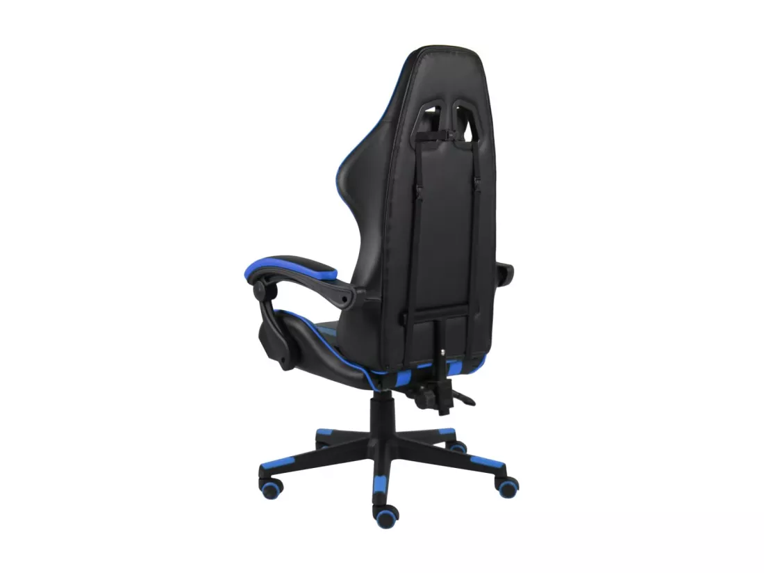 Fauteuil de jeux vidéo Noir et bleu Similicuir