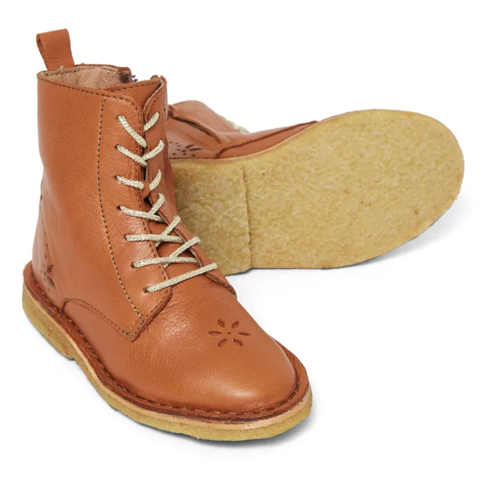 Emile et Ida Bottines à Lacets Cuir Emi | Camel
