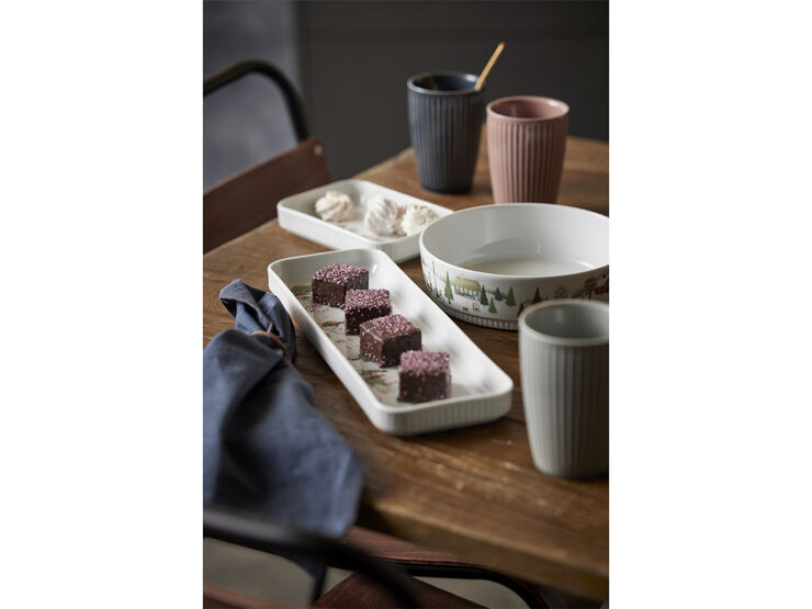 Pillivuyt Fad rektangulært Vinter 18 x 12 cm Hvid Ovnfast porcelæn Hvid