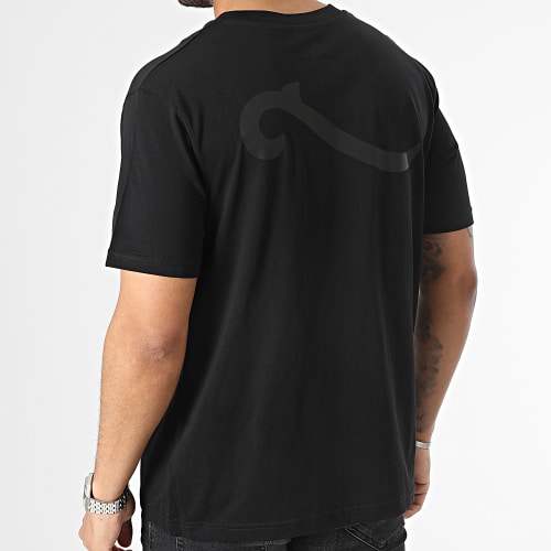 Tee Shirt Oversize Large Wave Logo Noir Noir