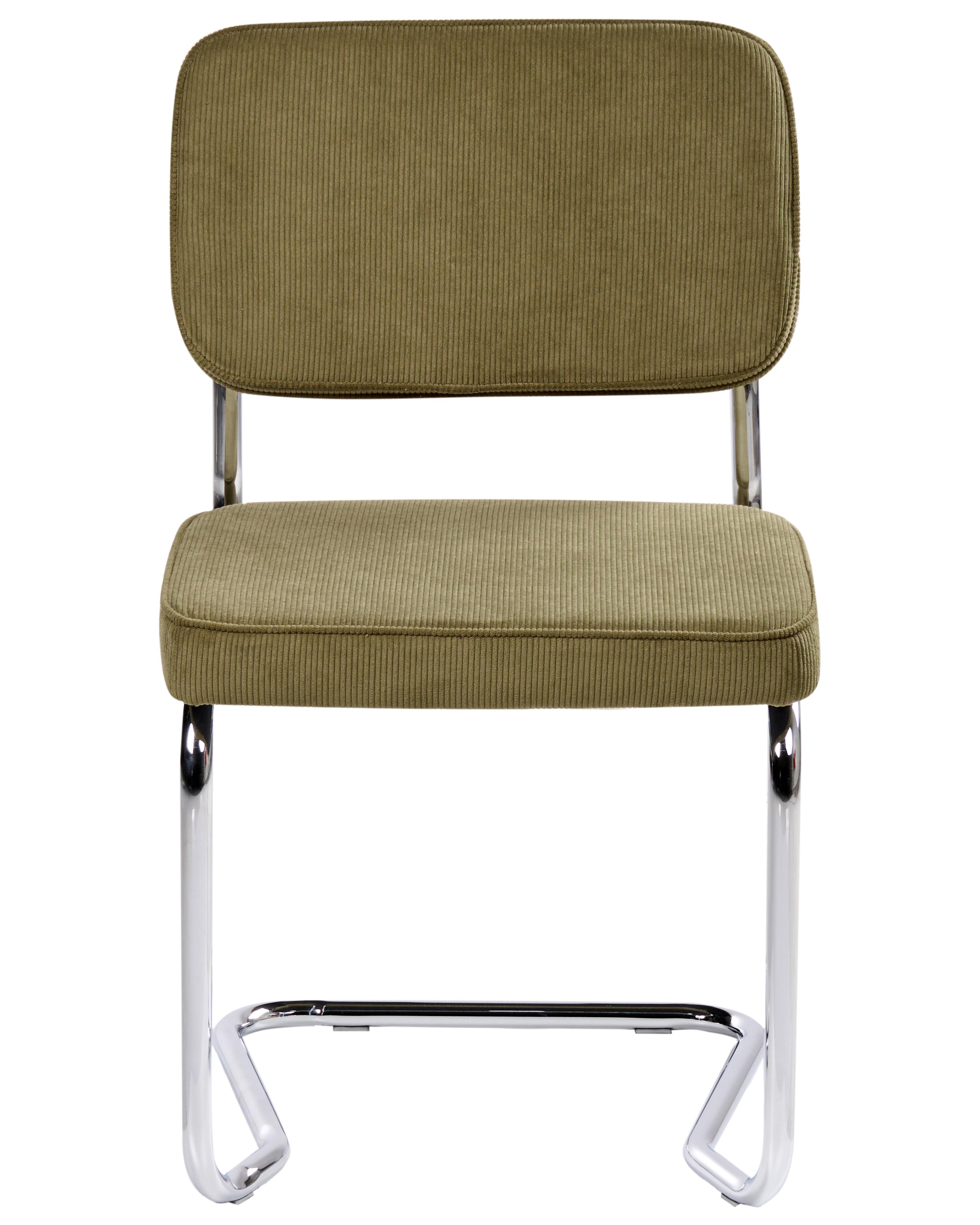 Set van 2 eetkamerstoelen IRWIN Corduroy Olijfgroen