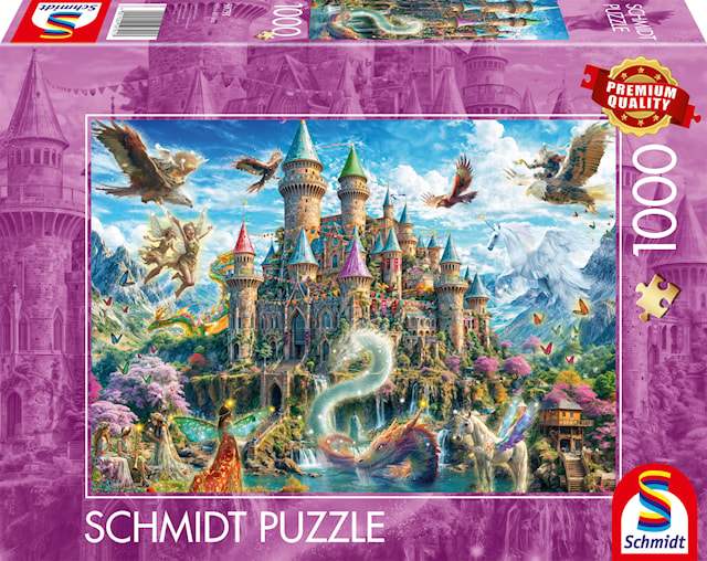 Puslespill Fairytale castle in the Land of Imagination 1000 brikker, Schmidt