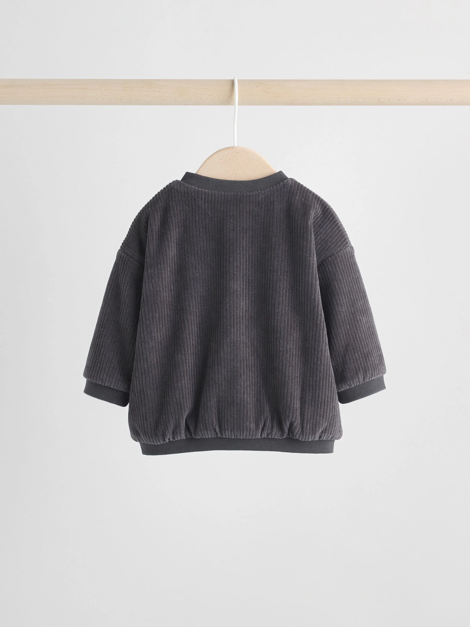 Zwart/wit - Baby Velour Jacket, Top and Joggers Set (0mths-2yrs)