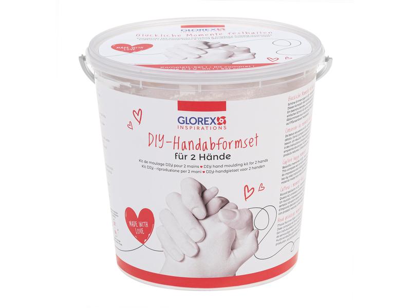 Glorex Modellier-Set Memories Weiss Handabform Set – für 2 Hände