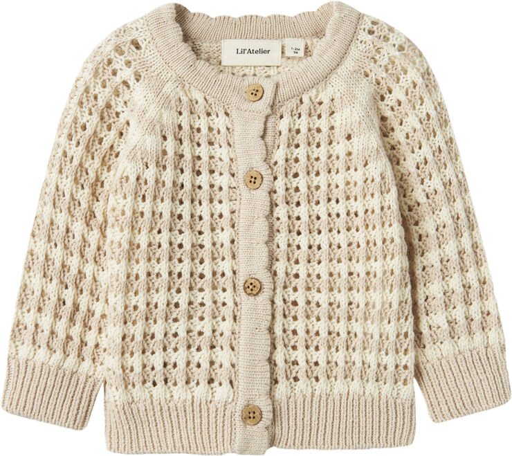 Lil' Atelier NBFBOA LS KNIT CARD LIL Turtledove/gray morn