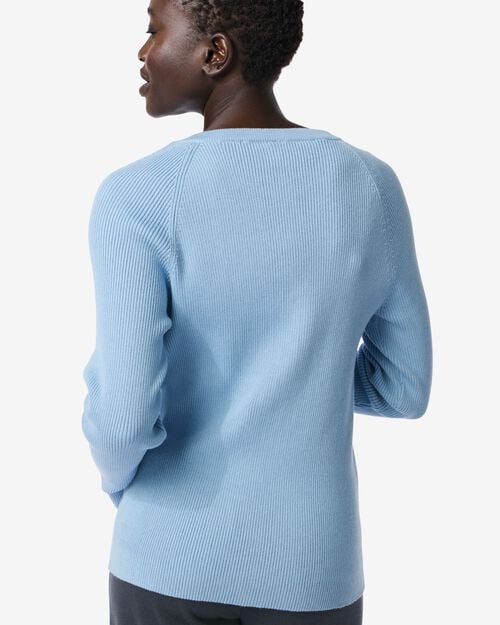 gilet maillé et côtelé pour femmes bleu clair