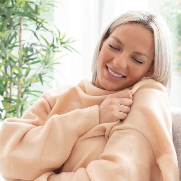 Dobbelt ermet teppe med sentral lomme Doublanket InnovaGoods - Blå