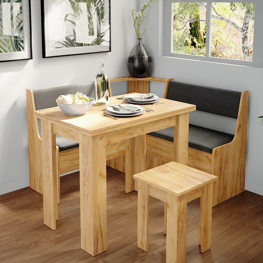 Vicco Esszimmer-Eckbank Roman, Goldkraft Eiche, 76.6 x 41.5 cm
