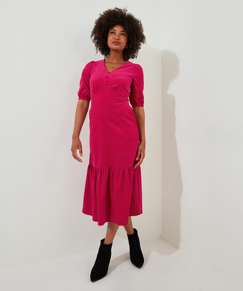 JOE BROWNS<br>Vestido com mangas bufantes em veludo canelado