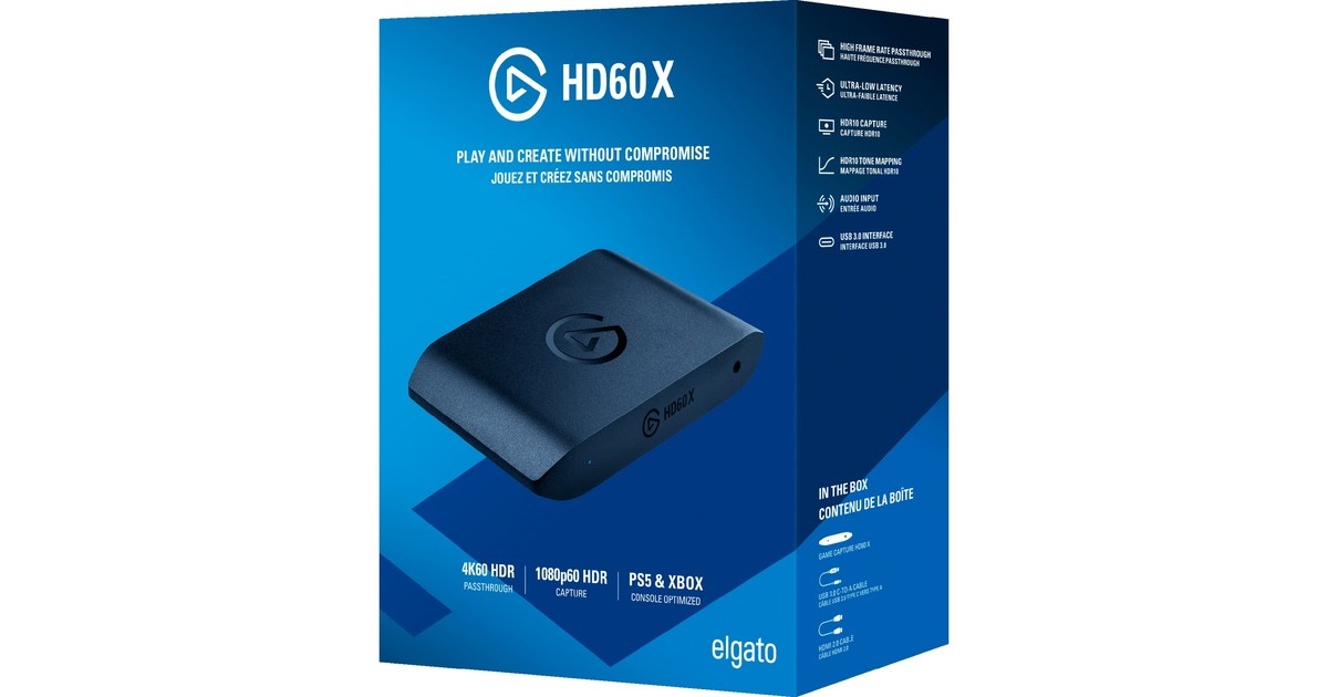 ElgatoHD60 X capture card  (Zwart | USB 3.2 Gen 1 (5 Gbit/s) | 2x HDMI)