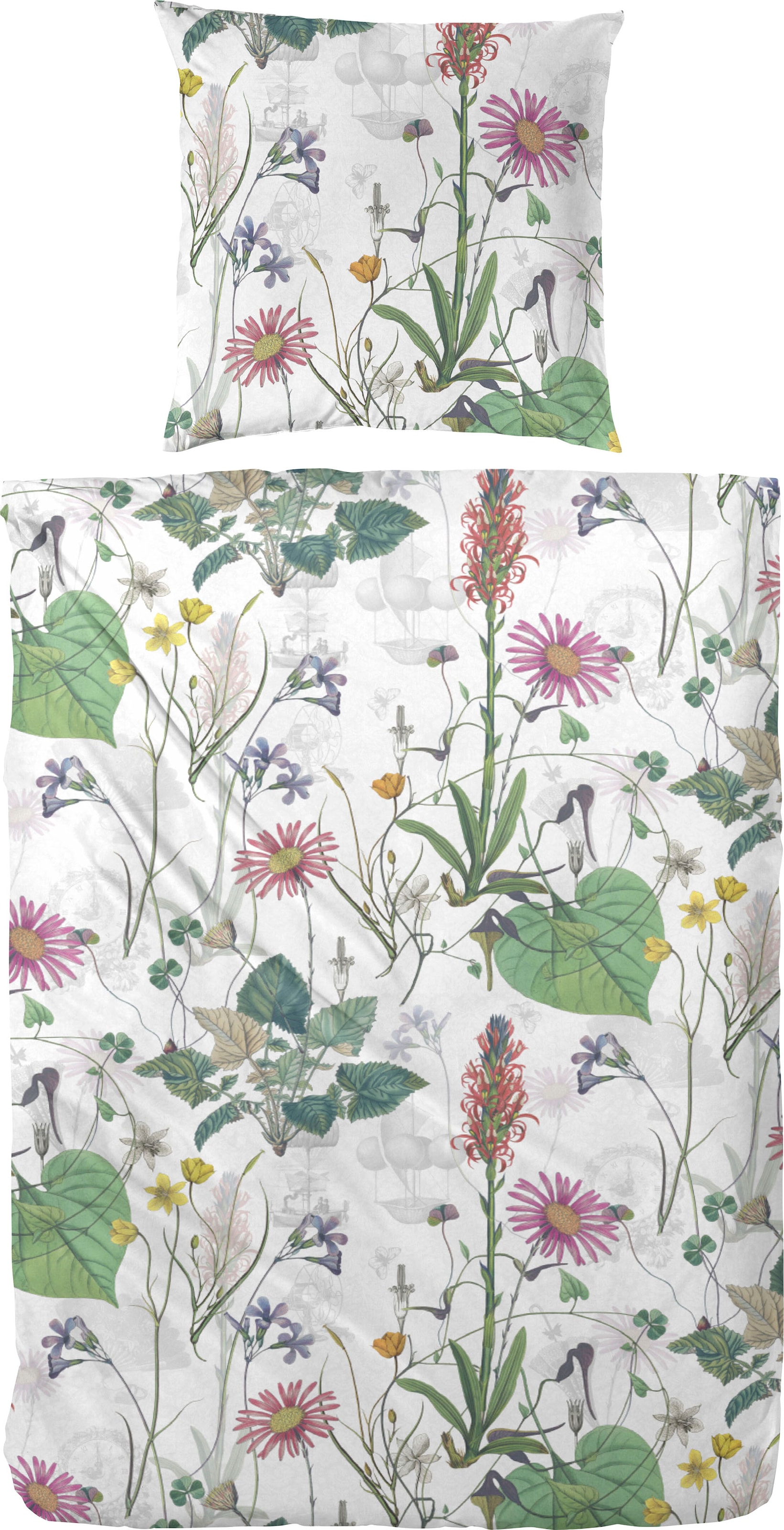 Primera Bettwäsche »Mako-Satin Bettwäsche Botanicals« 2 Stk. tlg. Mit satten Grüntönen
