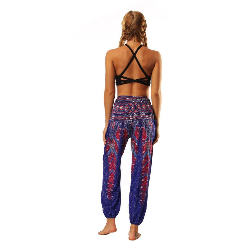 LaLaLadies - Lage joggingbroek met boho-print