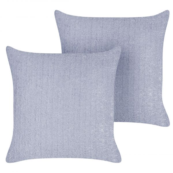 Beliani Conjunto de 2 Almofadas Decorativas em Poliéster Violeta 45 x 45 cm com Capa Removível para Quarto e Sala de Estar