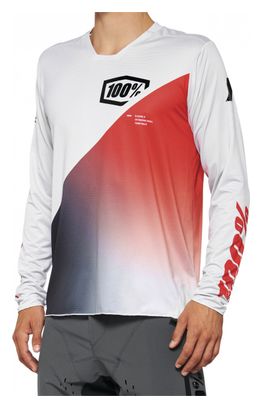 Maillot Manches Longues 100% R-Core-X Gris / Rouge Racer