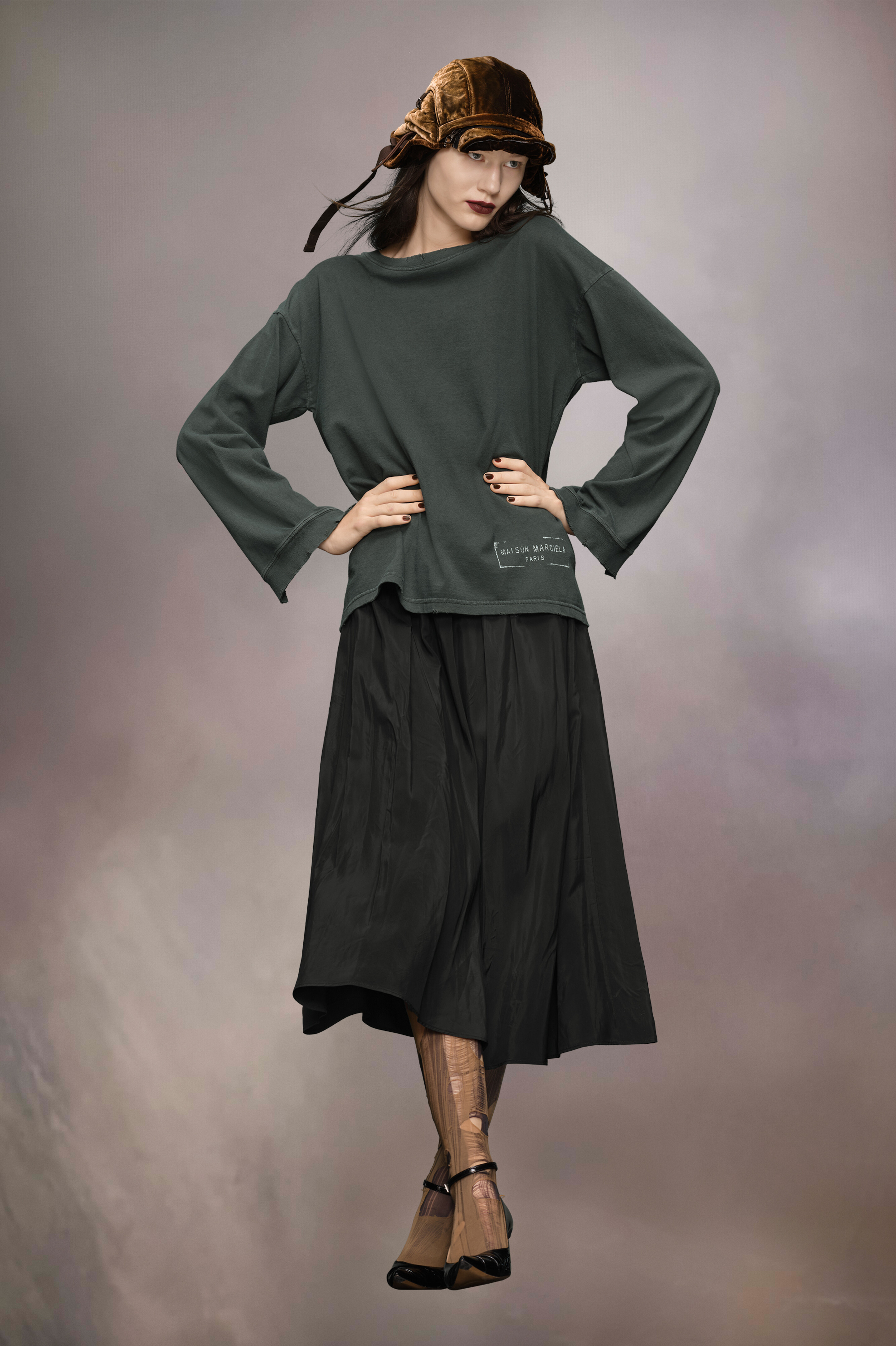 Haut à logo estampillé Noir