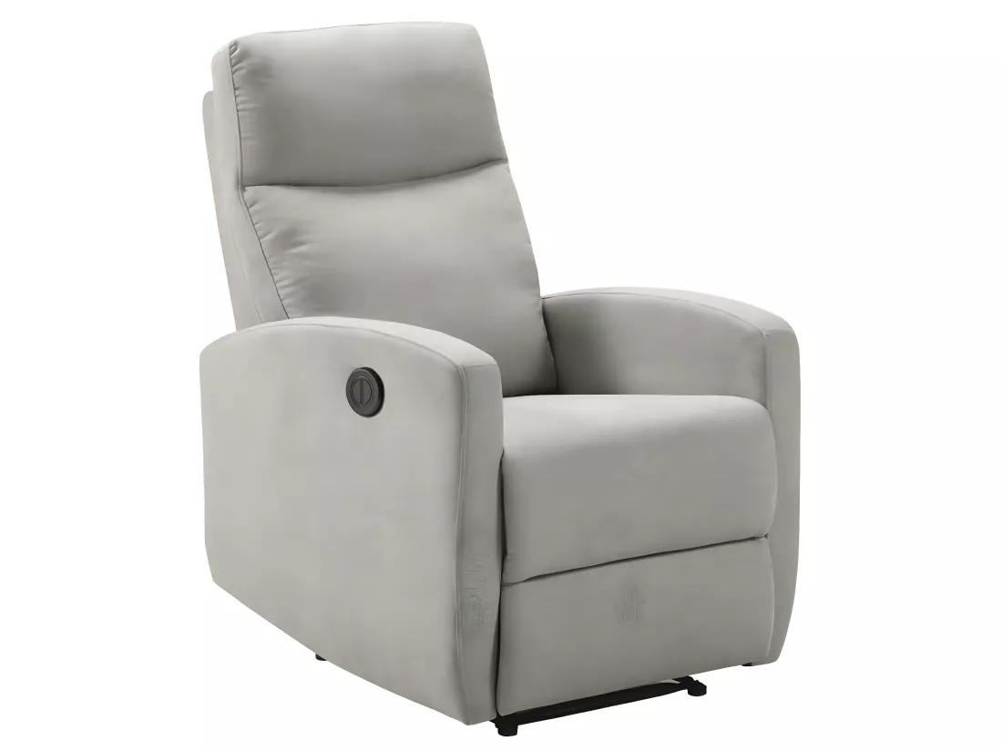 Fauteuil de relaxation électrique tissu Kaleria-Couleur Gris foncé