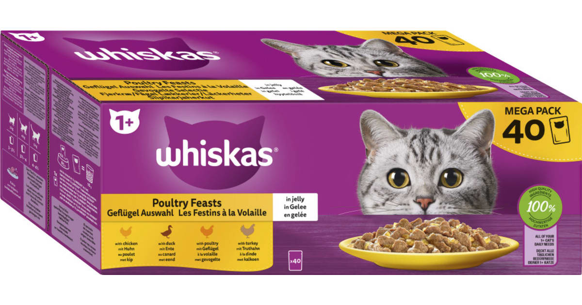 WHISKAS Geflügelauswahl 40er-Packung
