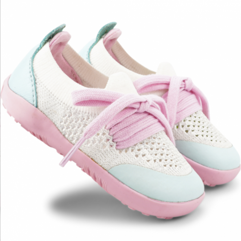 Bobux Bobux Step-up Play Knit blanc et bleu ciel