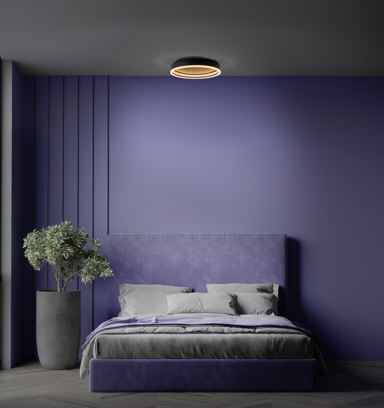 LED-Deckenleuchte ARANY - schwarz-gold - 40 cm