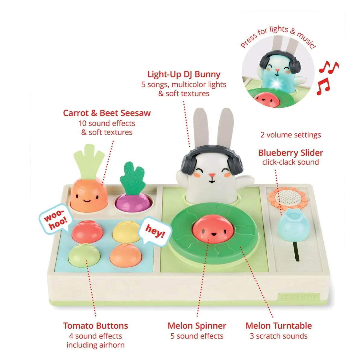 Skip Hop Farmstand Let The Beet Drop DJ Set Jouet musical pour bébé