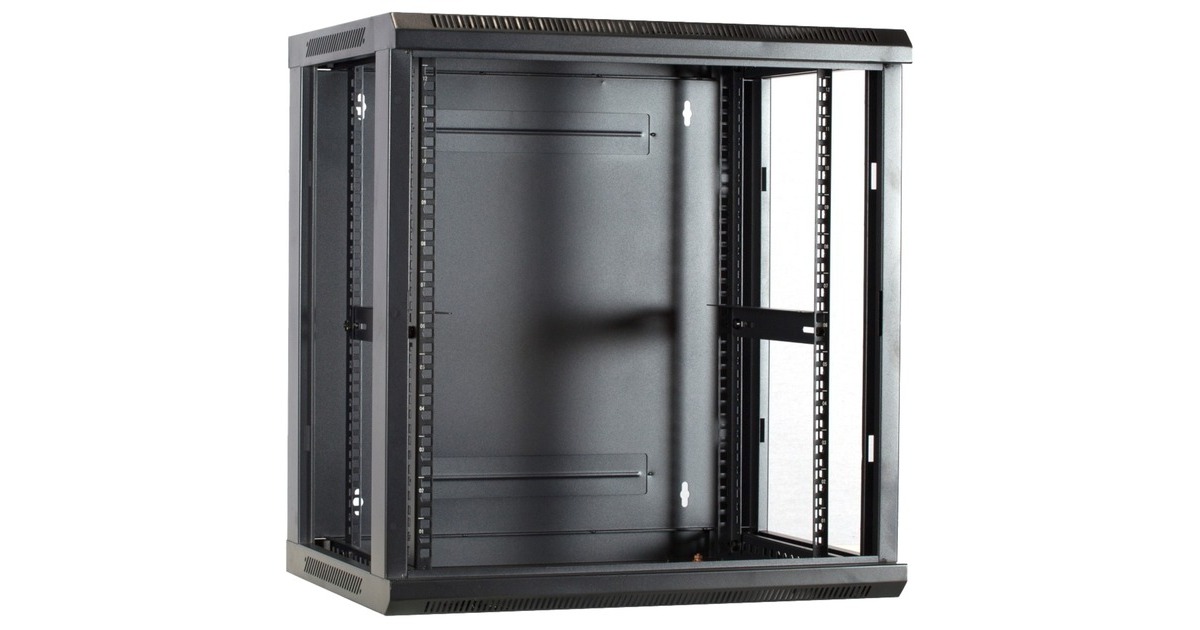 DSI12U wandkast met glazen deur - DS6412 server rack  (Zwart, 600 x 450 x 635mm)