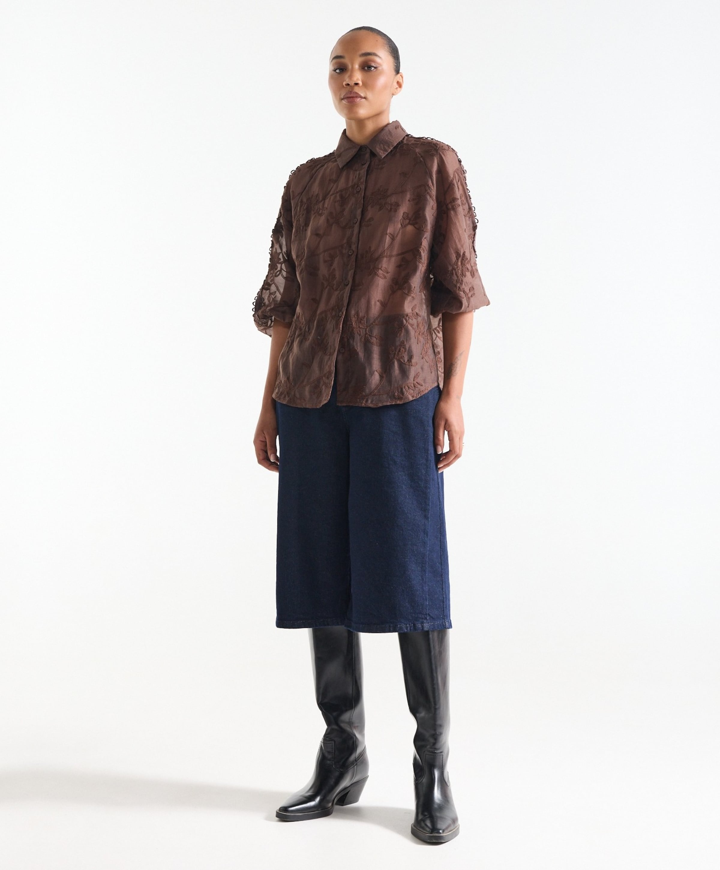 JANSEN Amsterdam Dames blouse bruin