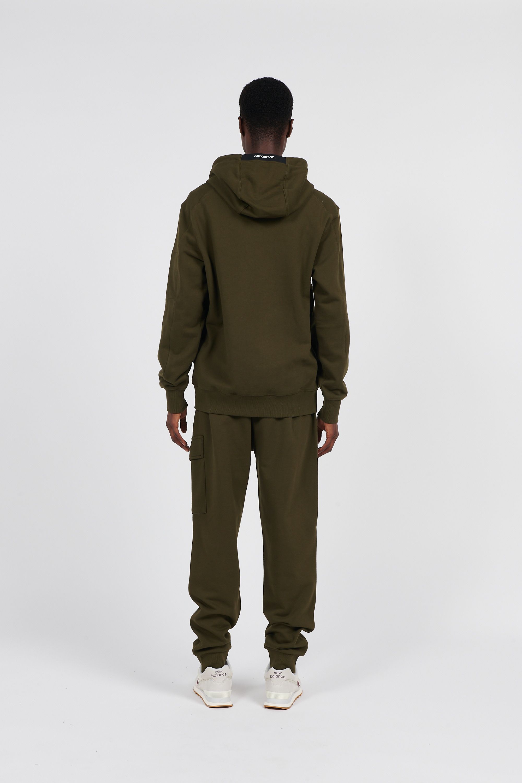 C.P. COMPANY Hoodie DIAGONAL RAISED FLEECE LENS HOODIE Vert