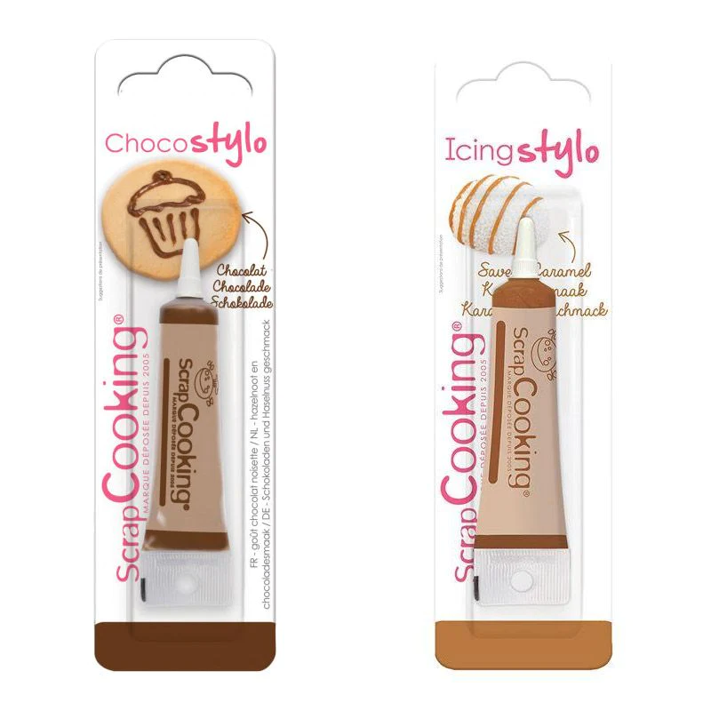 2 stylos alimentaires - caramel & chocolat Scrapcooking