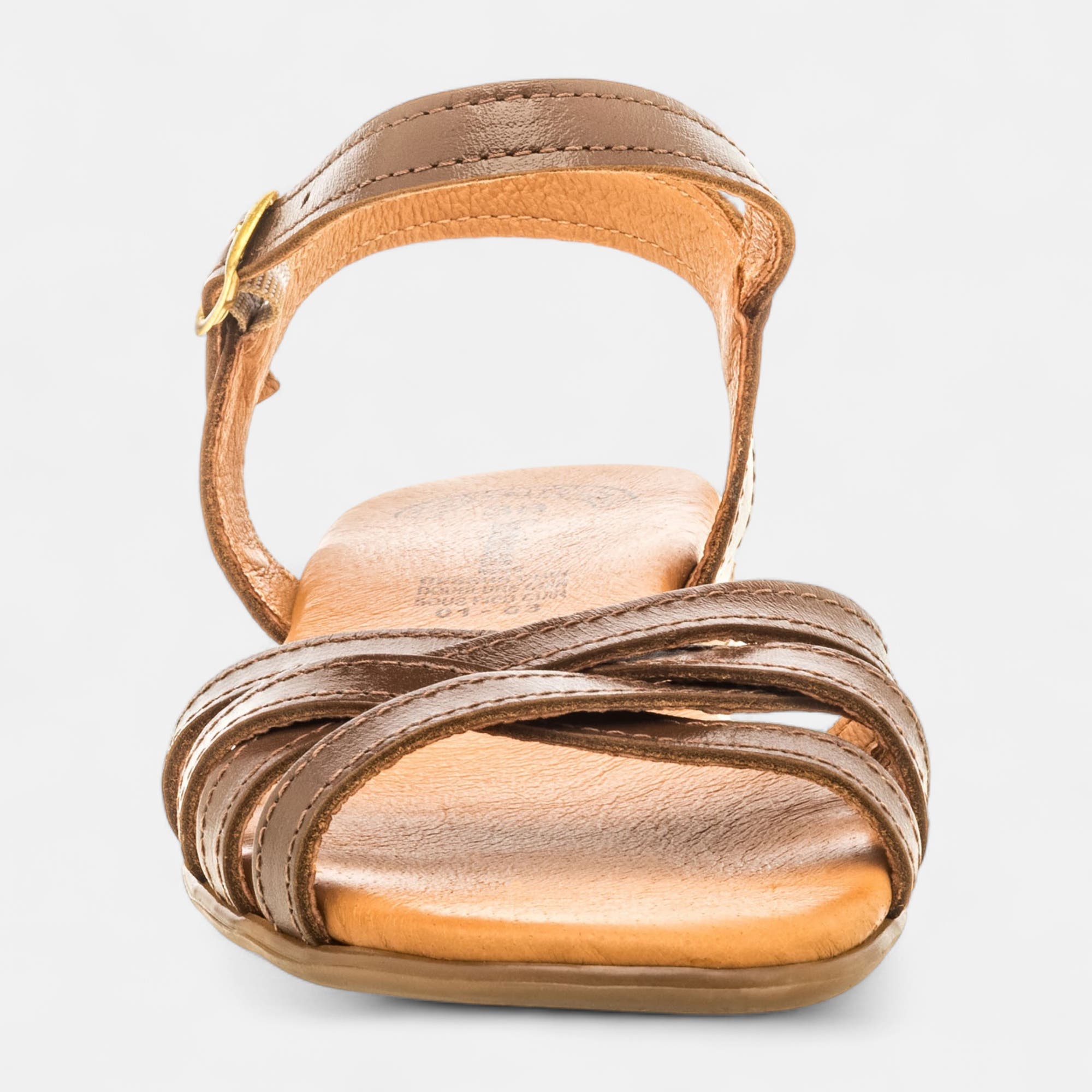 Nu-pieds Femme en cuir marron