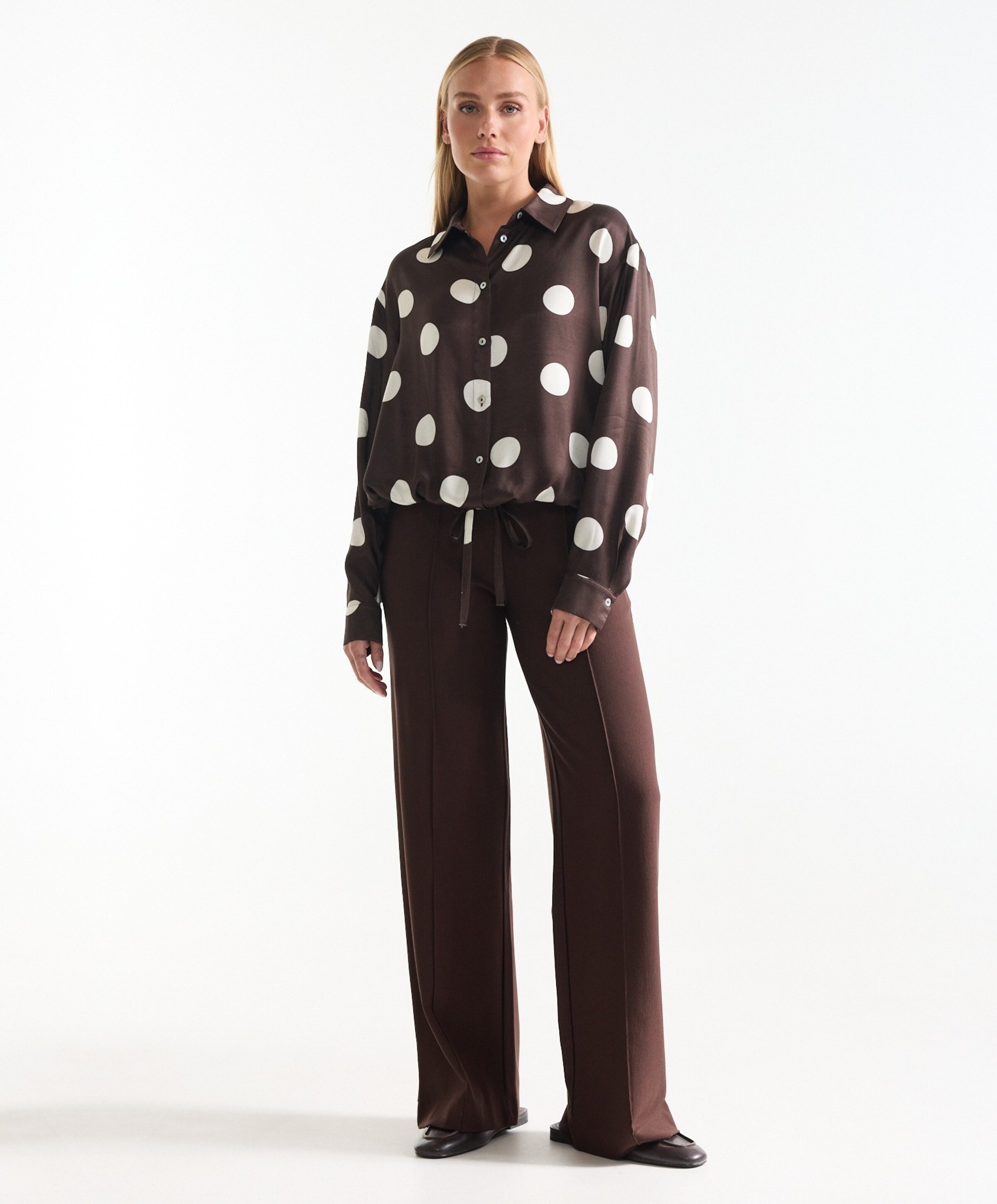 JANSEN Amsterdam Dames blouse bruin