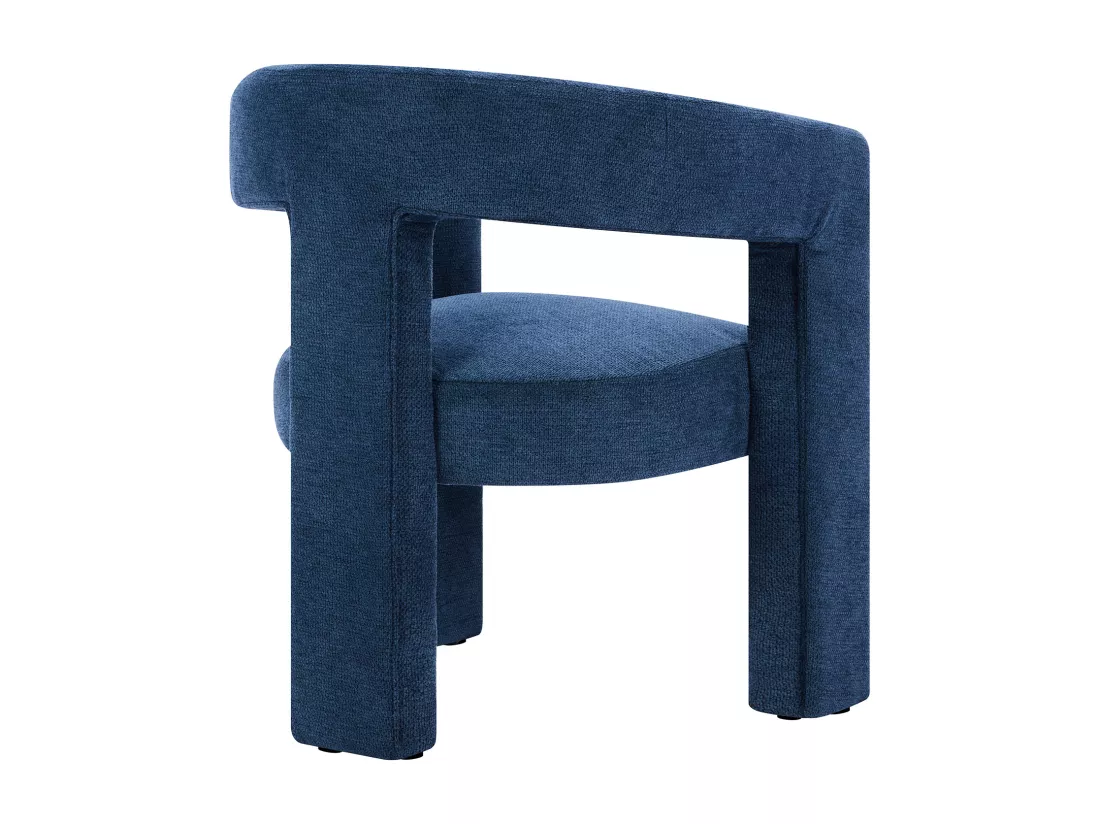 Fauteuil en tissu texturé bleu FAVINA