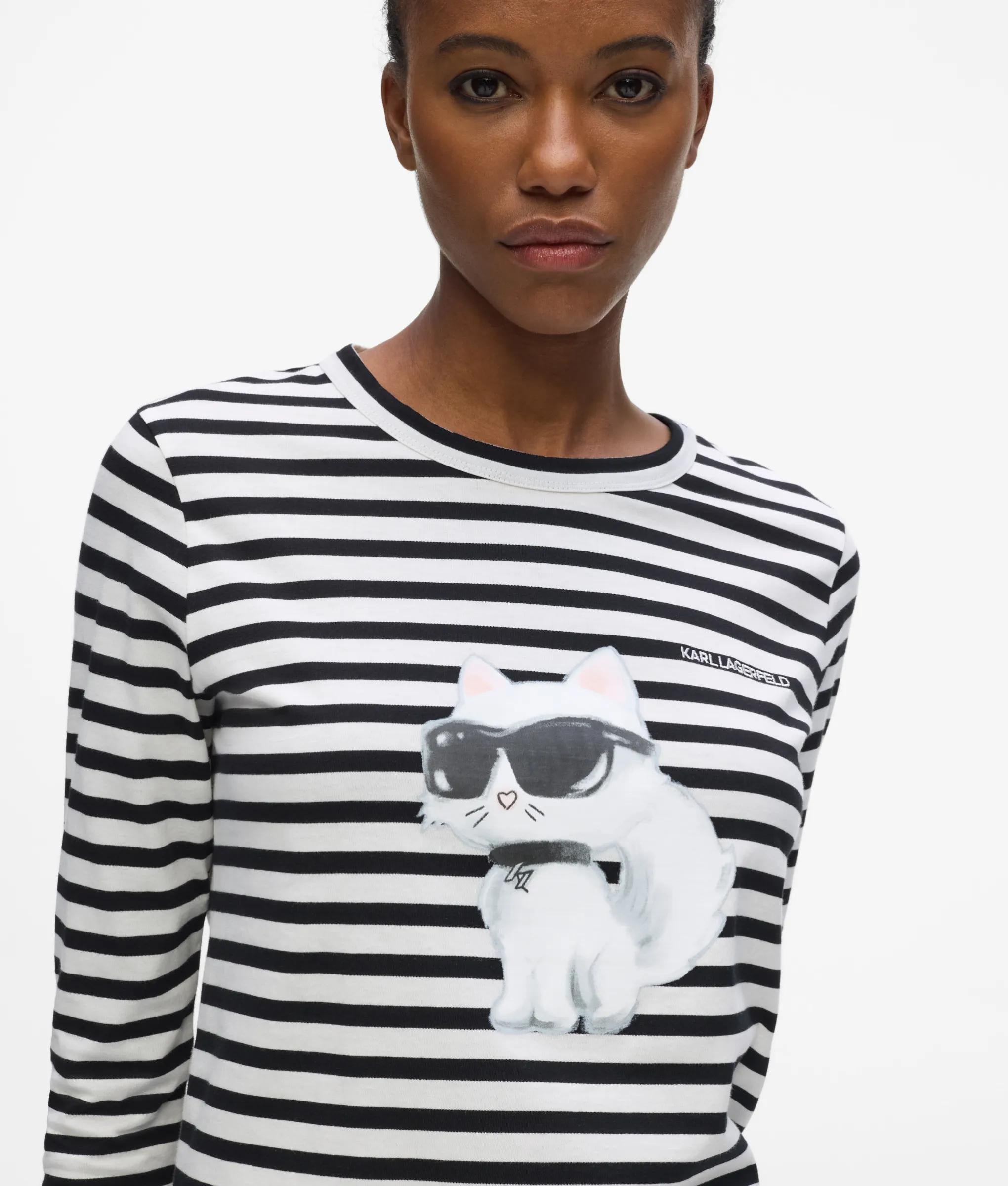 Ikon aquarel gestreept T-shirt met lange mouwen