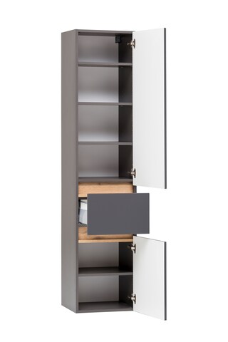 Hochschrank Brügge Mattgrau B/H/T 40x180x35cm