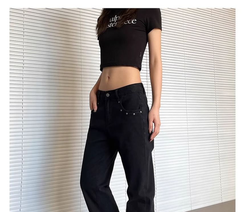 rinkoplan - Low Rise Studded Bootcut Jeans