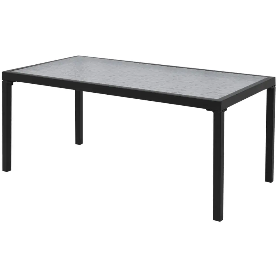 vidaXL - Tuintafel En Stoel - Zwart - Aluminium