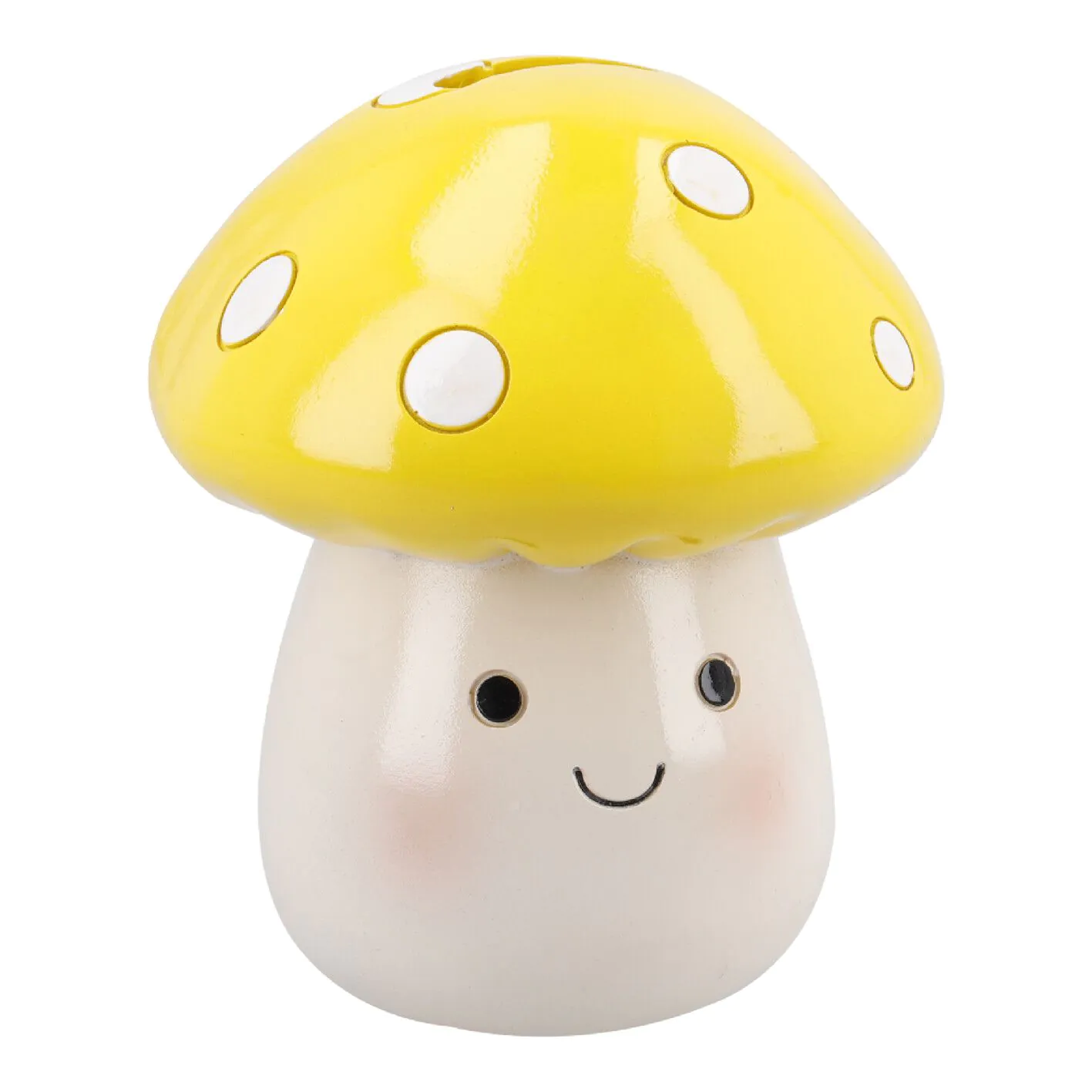 Spardose Pilz, gelb, 15 cm