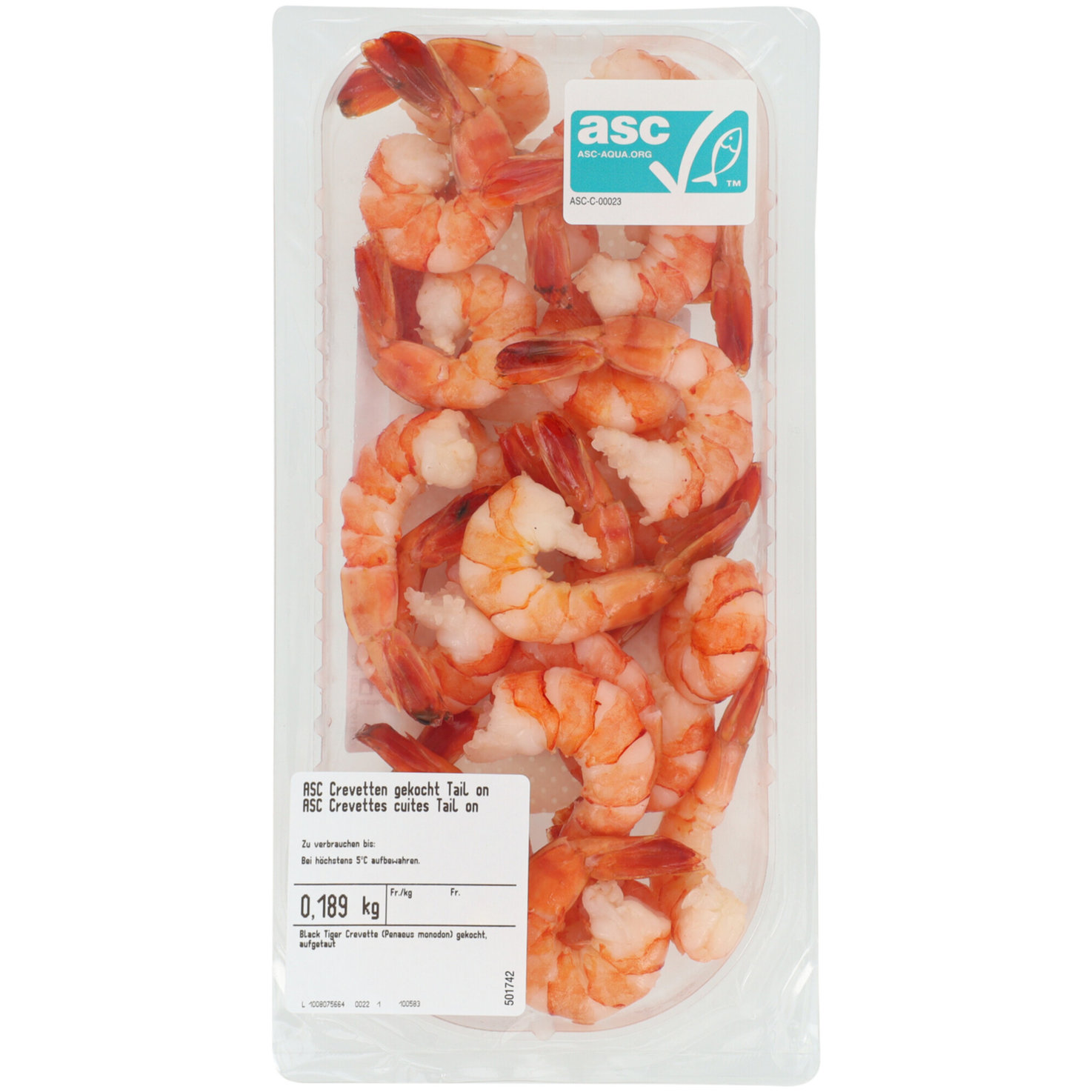 Crevetten Black Tiger ASC gekocht 200g