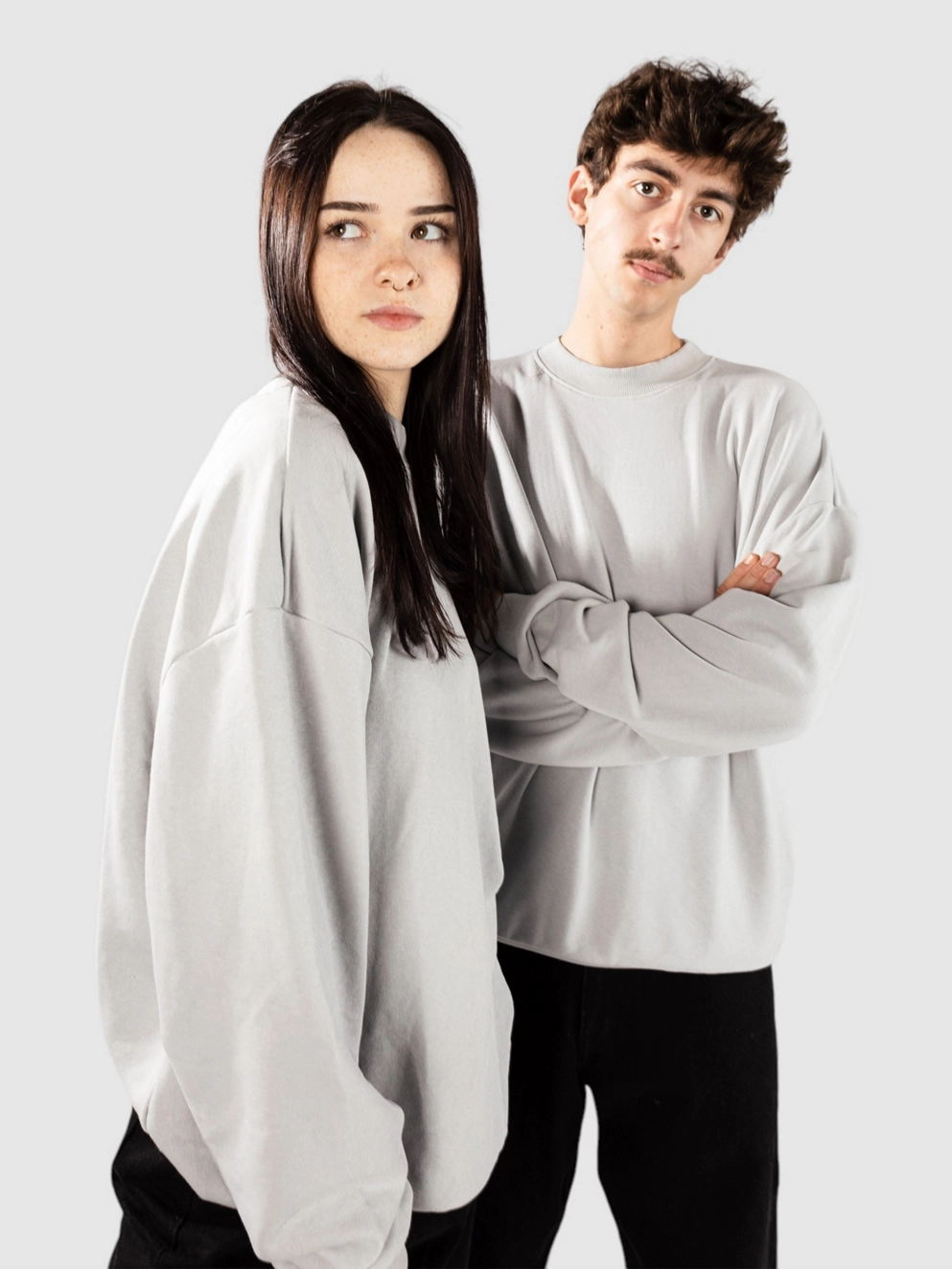 Urban Classics Light Terry Crew Sweater lightasphalt