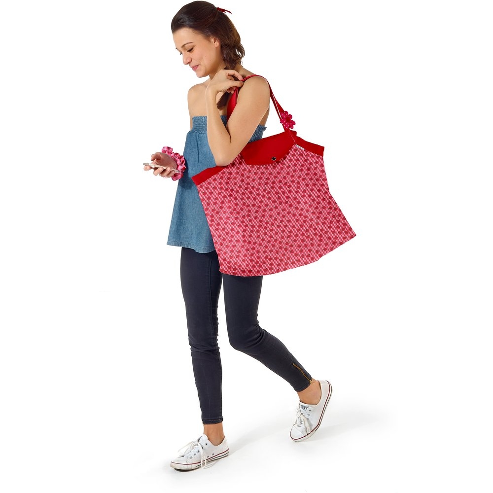 Grand Sac Cabas En Tissu Vichy Coccinelle