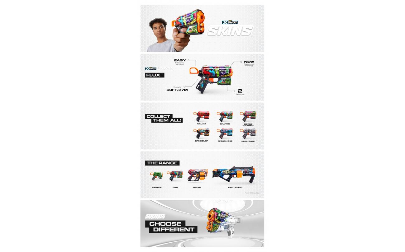 X-shot Skins Flux met 8 darts