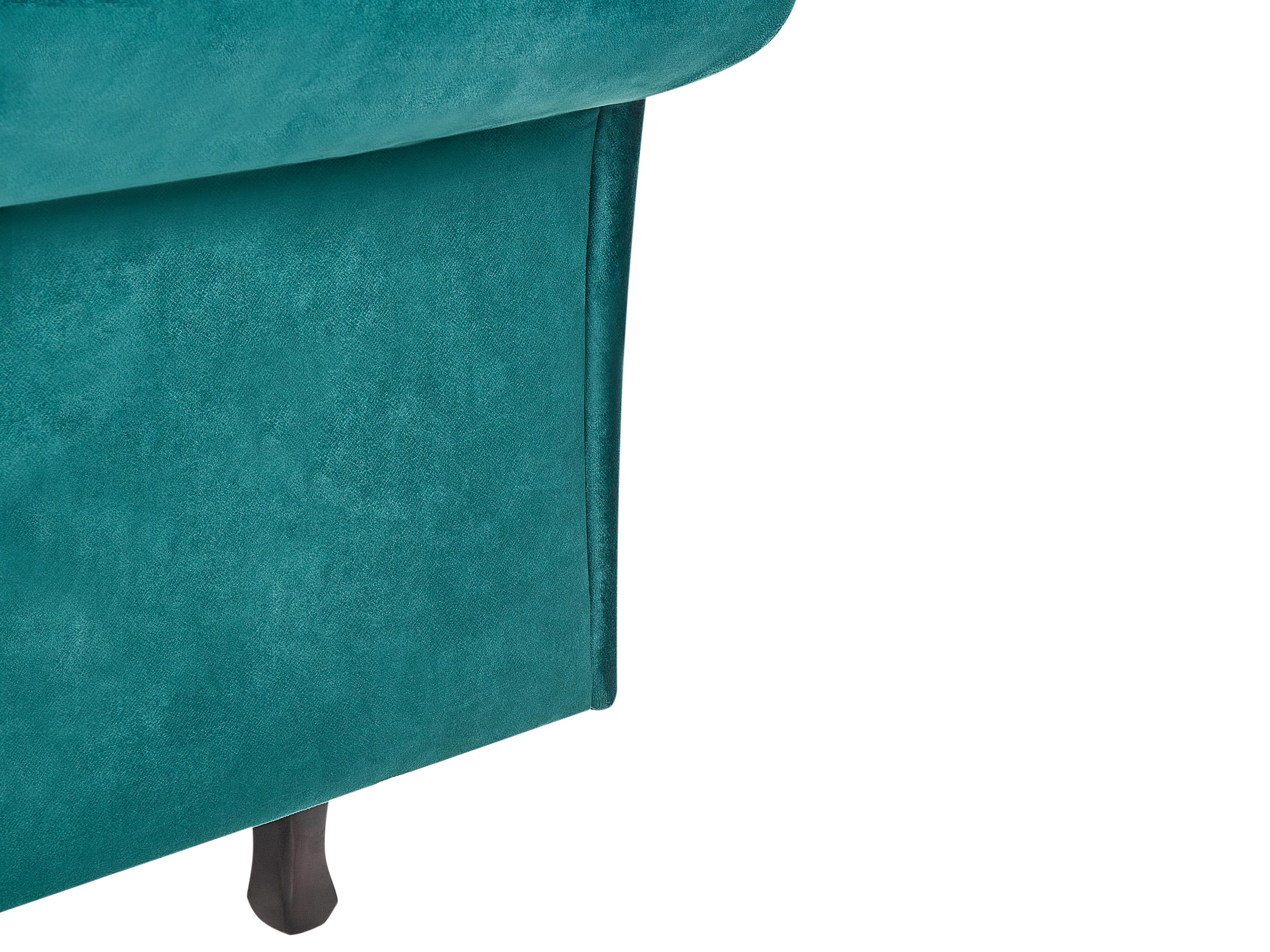 Linkszijdige chaise longue LATTES II Fluweel Smaragdgroen met kussen