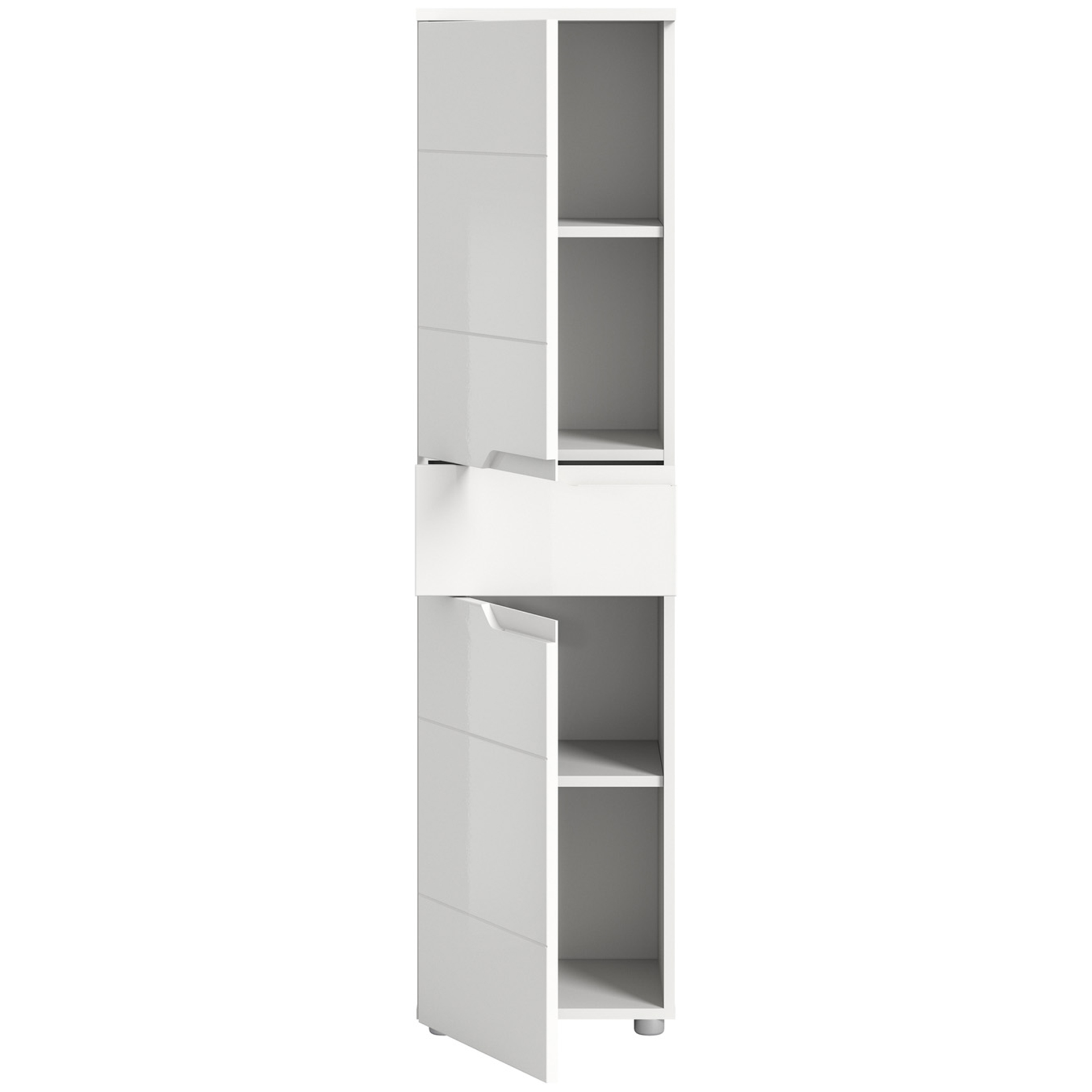 Midischrank HILTON - weiß Hochglanz - Alpinweiß - 151 cm