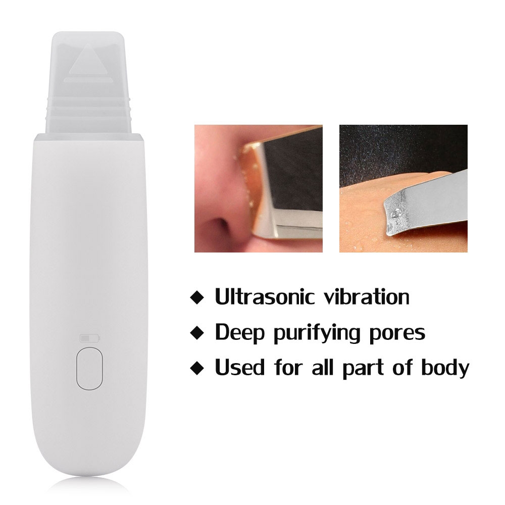 Ultraschall Peeling Hautreiniger Porenreiniger Haut Scrubber (30.000 Schwingungen/Sek) - Weiss