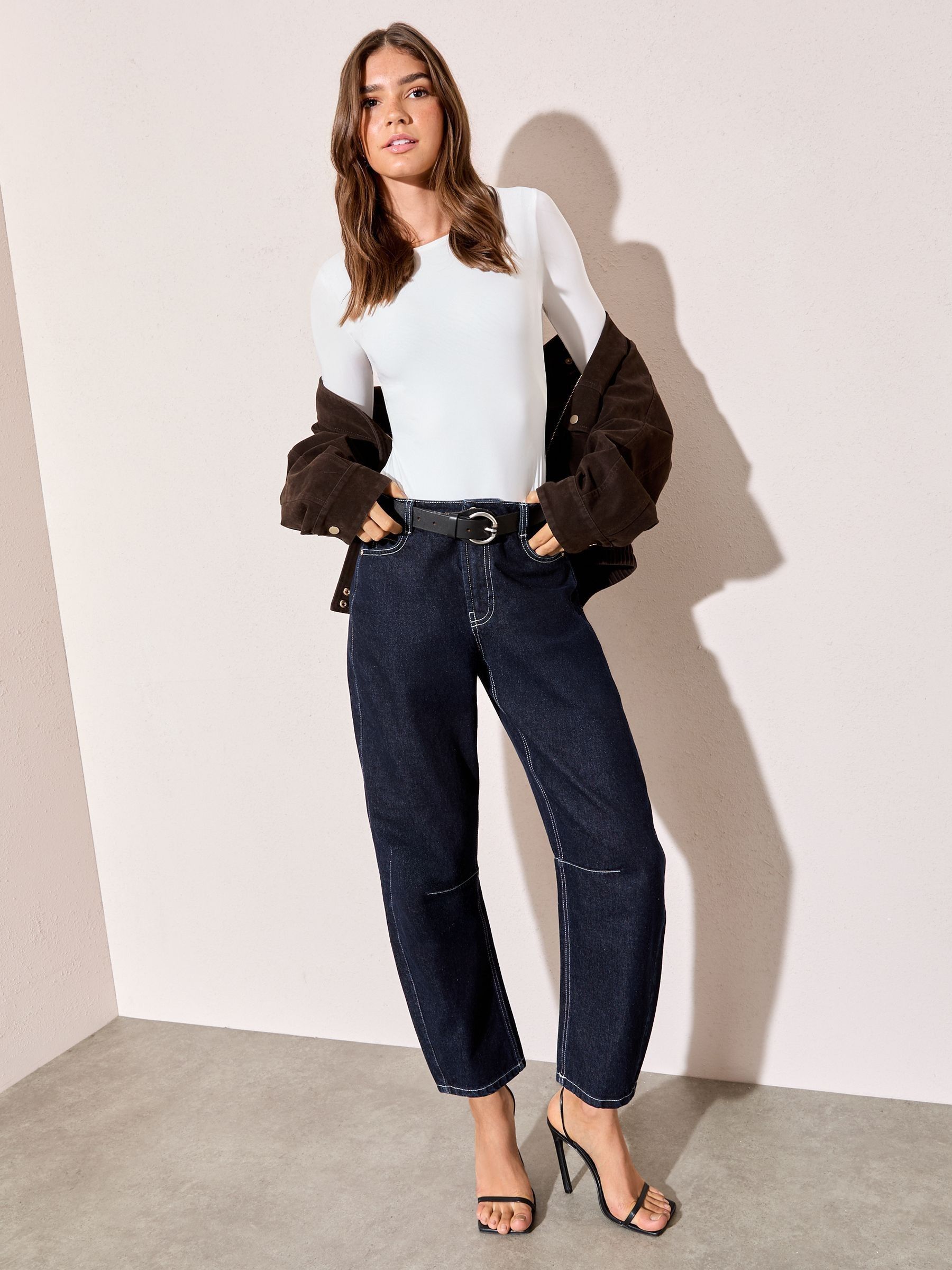 Blauw met wassing - Friends Like These - Denim barrel jeans