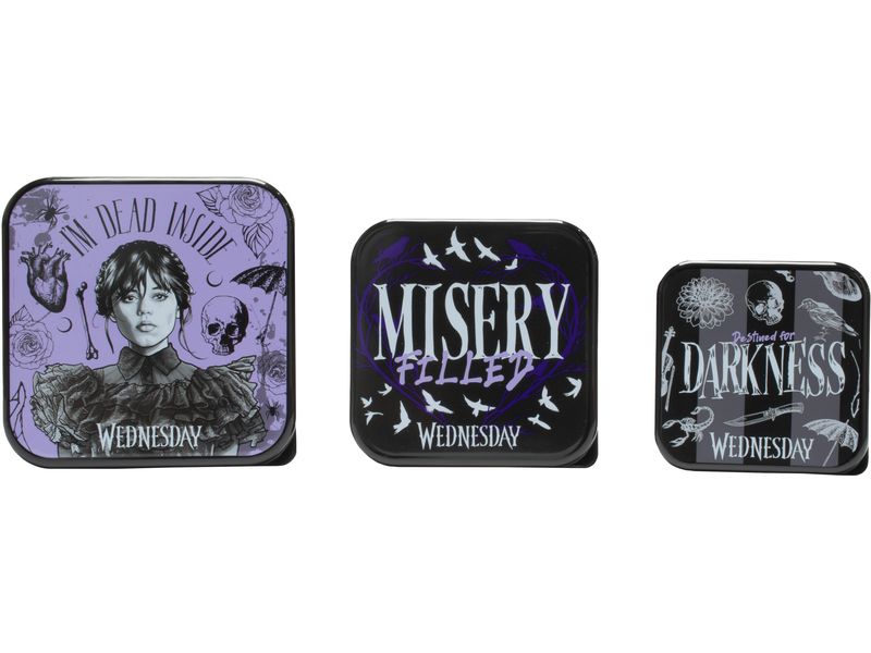 Thumbs Up! Wednesday 3 in 1 Snack Boxen Schwarz/Violett Fanartikel aus dem Wednesday-Universum