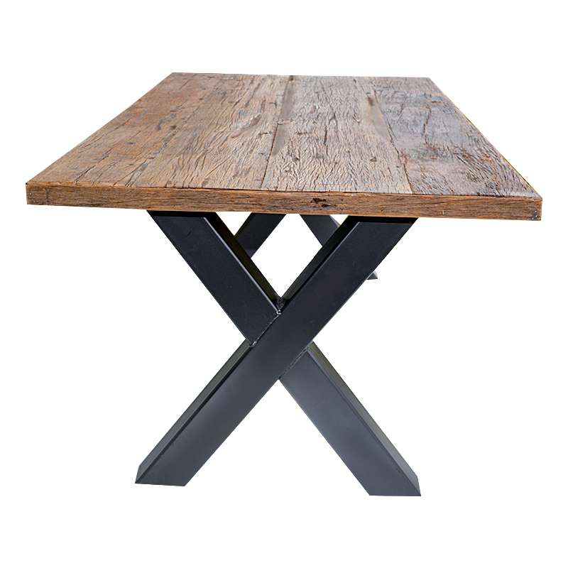 Eettafel Metz industriële X poot 260 cm