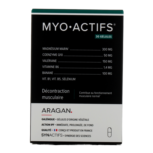 Synactifs Myo actifs 30 gélules - Décontractant musculaire - Magnésium